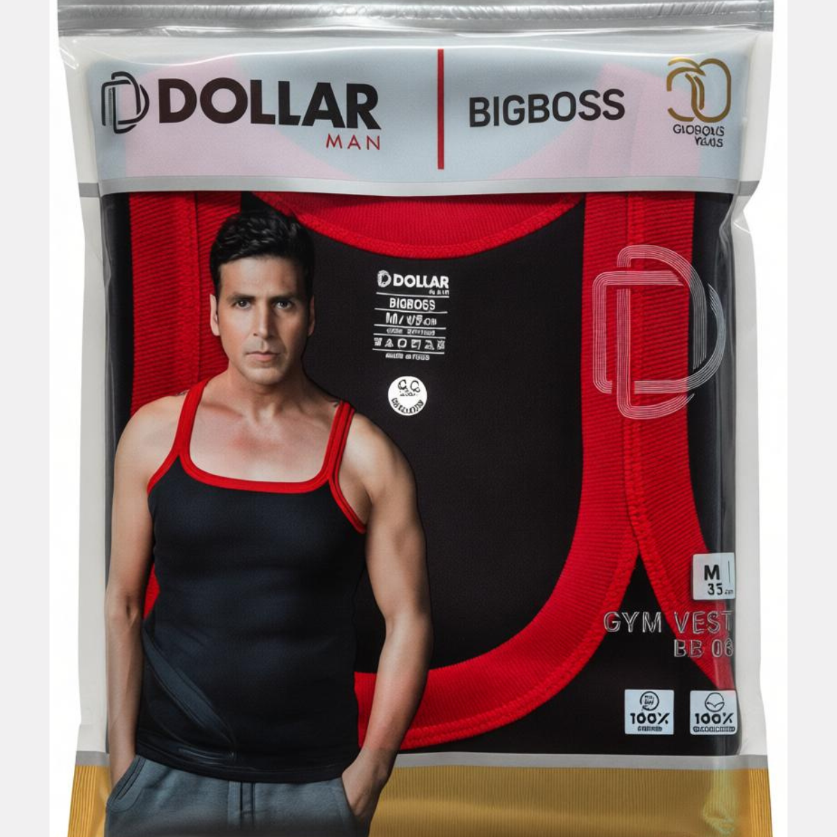 10 Dollar Bigboss Color Gym Vest For Men (Pack of 2) - Image 1