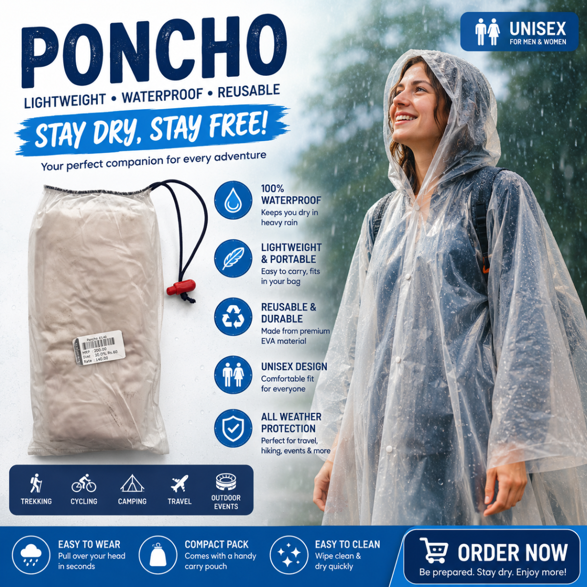 310 Poncho Raincoat Medium Quality - Image 1