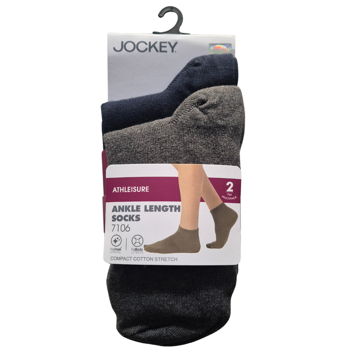 344 Jockey Mens Short Socks #7106 (Pack Of 2) - Image 1