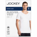 Jockey Mens White Vest #8817 (Pack Of 2)