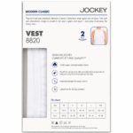 Jockey Mens White Vest #8820 (Pack Of 2) - Image 2