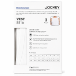 Jockey Self Stripes White Vest #8816 (Pack Of 2) - Image 2