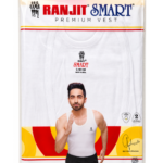 Ranjit Smart Mens Plain white Vest (Pack Of 2)