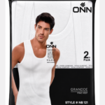 ONN Mens Plain White Vest (Pack of2)